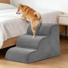 Gianna 17" Dog Stairs for Bed, 3-Step Non-Slip Pet Steps for Small Dogs and Cats