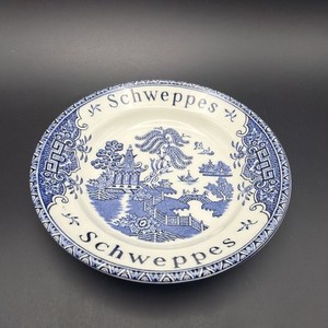 Vintage Enoch Wedgwood Tunstall SCHWEPPES Tip Tray Pin Dish 4.75" Blue Willow