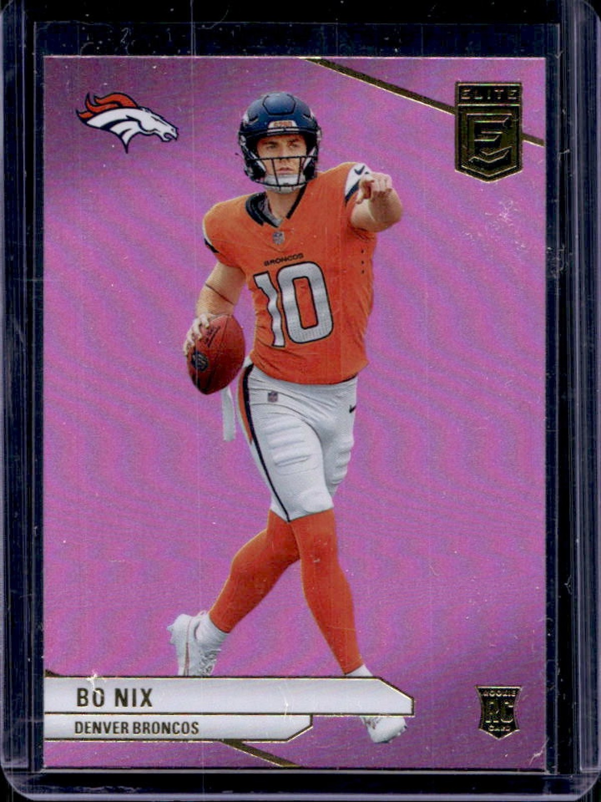 2024 Panini Donruss Elite Bo Nix Pink Rookie RC #175 Broncos