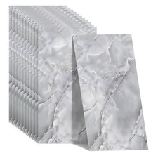 48X Marble Tiles Wall Sticker Self-Adhesive Stick Kitchen Bathroom Decor 30*60CM