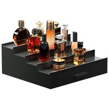 Cologne Organizer for Men 4 Tier of Elevated Cologne Display Shelf with Drawe...
