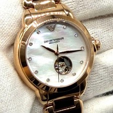 Emporio Armani Automatic 34 mm White MOP Rose Gold Bracelet Watch