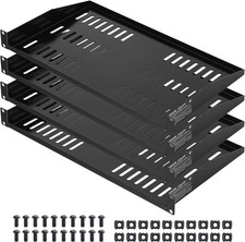 4PCS 1U Server Rack Shelf, Universal Vented Rack Mount Cantilever Tray for 19...