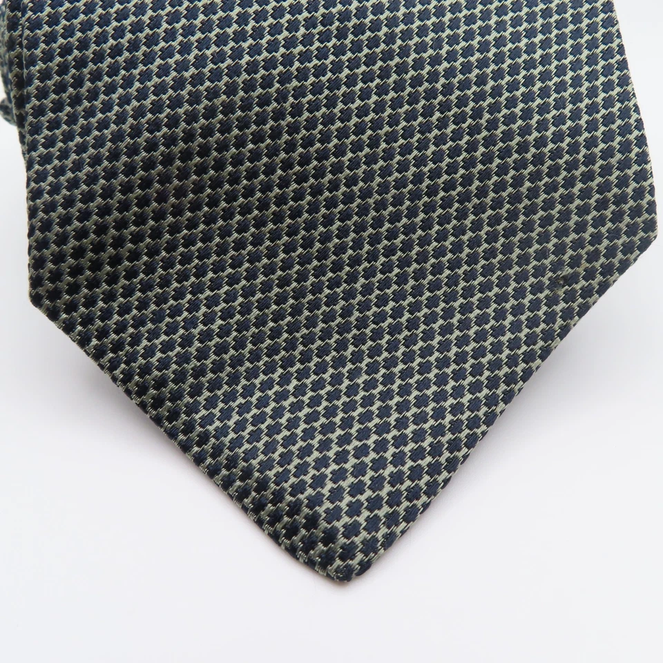 Corbata Giorgio Armani Gris Seda Negro Cuadros 4" Ancho 57" Largo Italia Foto 2 de 4