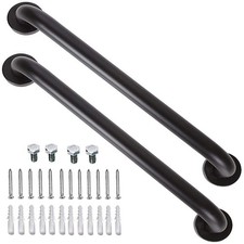 Black Shower Grab Bar 16 Inch - 1.25" Diameter 2 Pack Stainless Steel Bathroo...