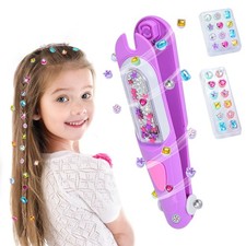 Hair Gem Stamper Kit,Bling Hair Jewels for Girls, Hair Styling Tool with Reus...