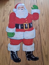 Beistle 1978 Christmas Cardboard Cut Out Jointed Santa Claus 29" One Sided