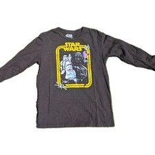 Star Wars Boys XL Long Sleeve T-Shirt Darth Vader Stormtrooper Black Cotton