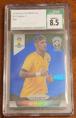 2014 Panini Prizm World Cup - Neymar Jr #112 - Blue Prizm # 122/199 - CSG 8.5
