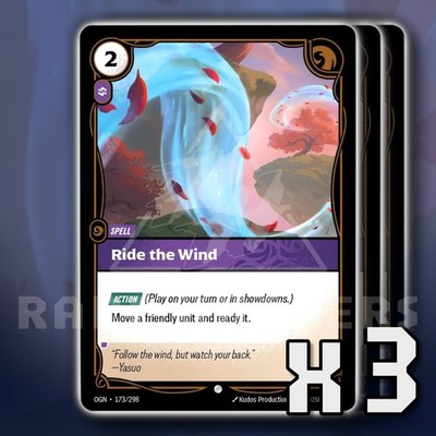 Ride The Wind 173/298 x3 Common Origins RIFTBOUND
