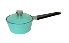 NEOFLAM Carat Sauce Pot With Lid Turquoise Enamel With Non-Stick Coating