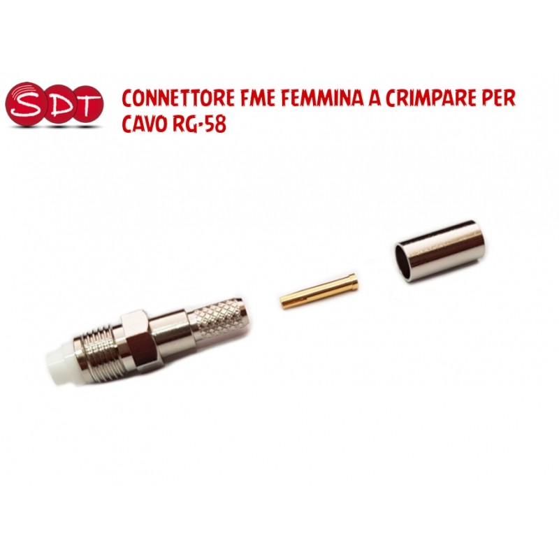 CONNETTORE FME FEMMINA A CRIMPARE PER CAVO RG-58