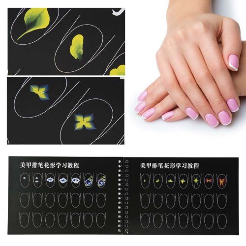 Nail Practice Book For Manicure Drawing Painting Exercise Black Paper
