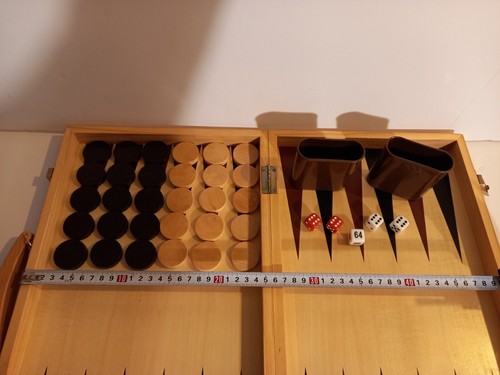 Large Wooden Folding Chess/Backgammon Set - Picture 11 of 11