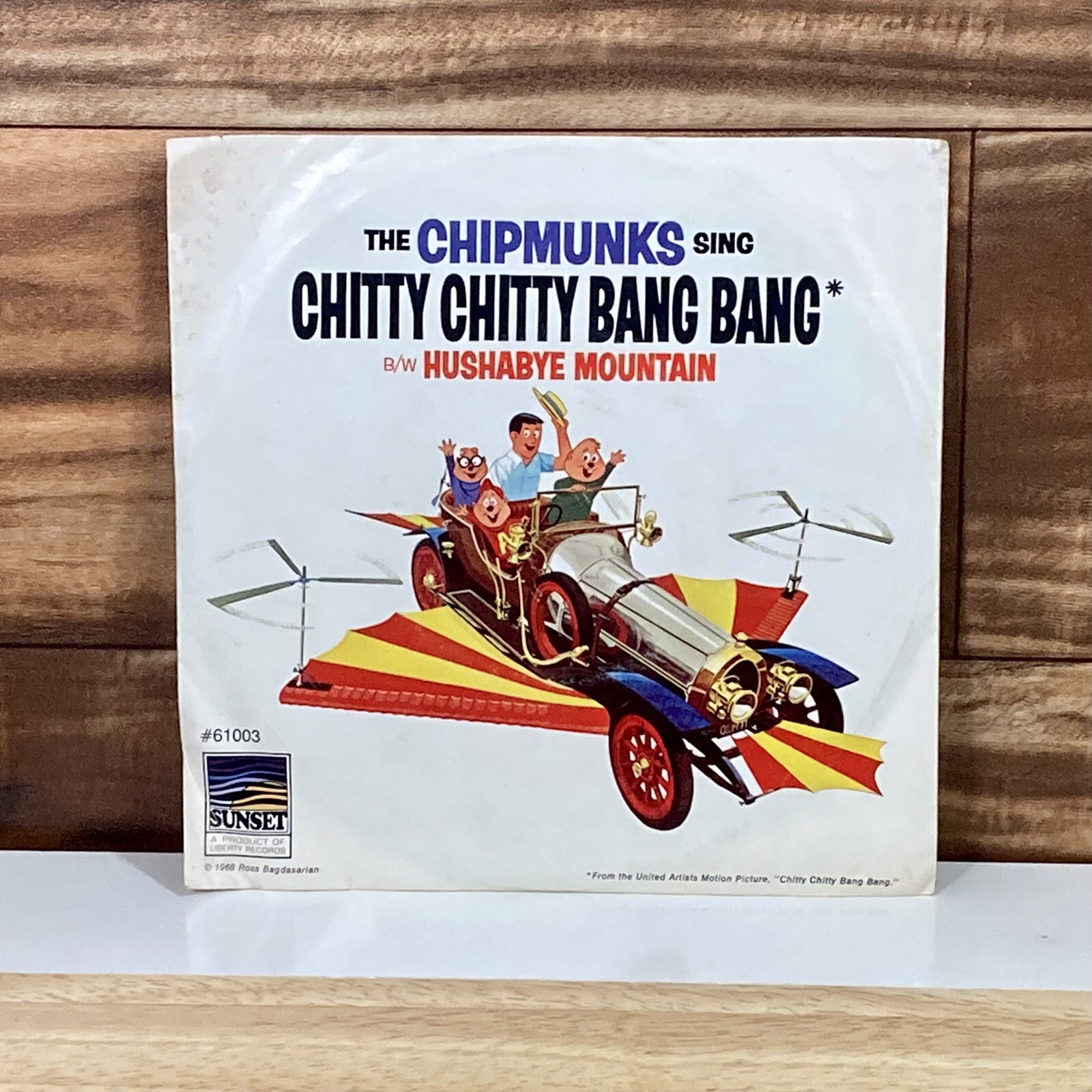 Chipmunks Chitty Chitty Bang Bang 1968 Radio Station Copy Signed by DJ