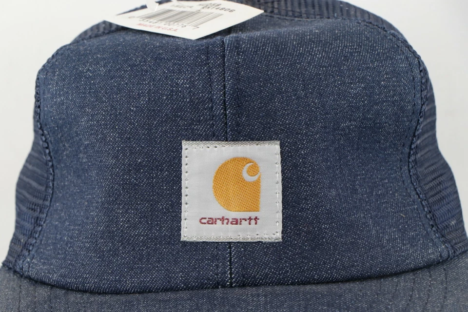 Nuevo de Lote Antiguo Años 80 Carhartt Caja Deletreada Logo Parche Denim Camionero Sombrero Snapback EE. UU. Foto 3 de 4