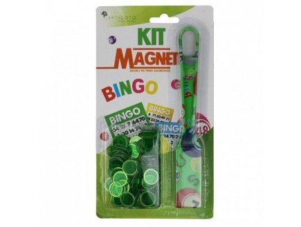 Kit Bâton Magnétique Vert + 100 Pions Aimantés Transparents - Pour Loto, Bingo - Accessoire De Jeu