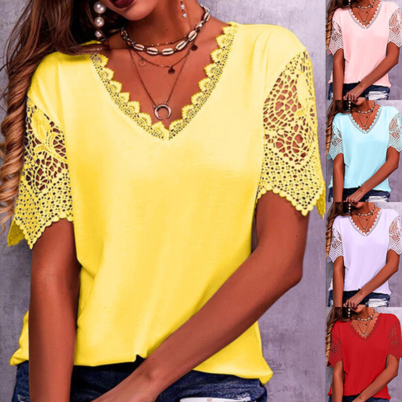 T Shirt D t Manches Courtes Pour Femme Grande Taille Haut En