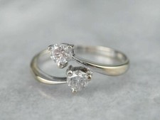 Forever Together Engagement Ring 2.00Ct Two Diamond 14k White Gold Finish Size 7