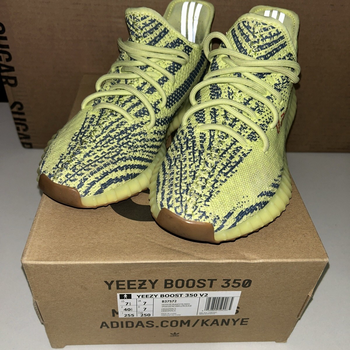 YEEZY 350 V2 Frozen Yellow Sneakers Size 7.5 Authentic | eBay display picture 3