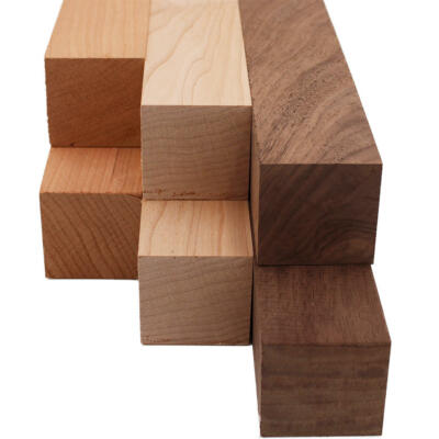 Maple Walnut Cherry Turning Blank Variety Pack 2'' x 2'' (6pcs)