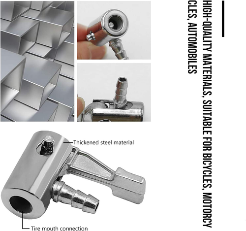 1/4 Inch Lock on Air Chuck All Metal with Hose Clamp Air Compressor Portable Tir - Picture 3 of 6