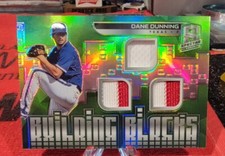 DANE DUNNING~2021 SPECTRA BASEBALL BUILDING BLOCKS NEON GREEN PRIZM #/25