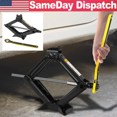 2.5 Ton Tonne Scissor Jack Lift Wind Up for Car Van Garage w/Crank Speed Handle