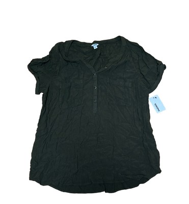 Sonoma Womens Quarter Sleeve Blouse Top Short Sleeve Green Size Large NEW