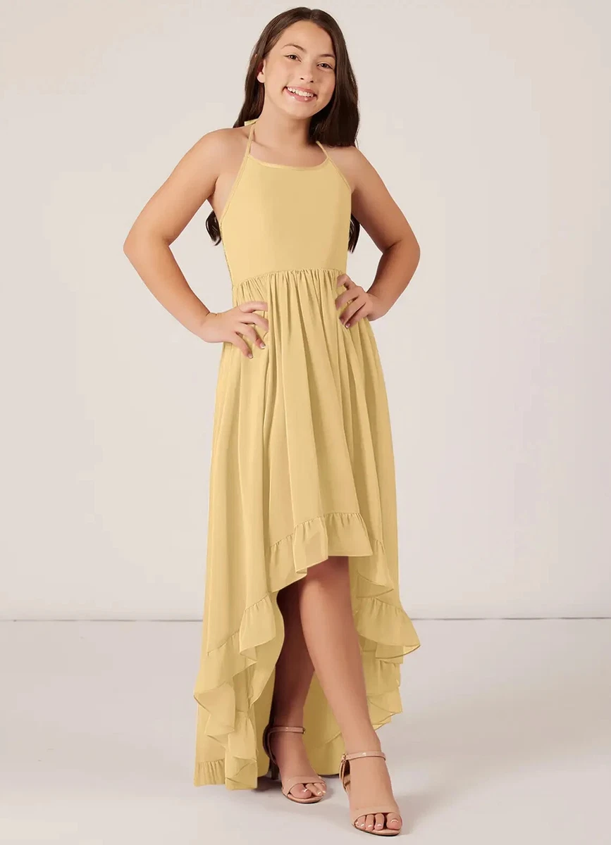Junior bridesmaid top dresses yellow