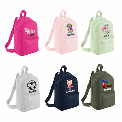 Personalisierter bestickter Mini Essential Kinder Rucksack mit Ihrem Design und Namen