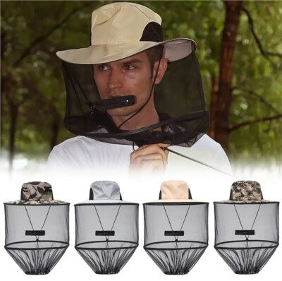 1 X Mosquito Insect Bug Hat Net Mesh Head Face Protect Cover Veil for Men Women