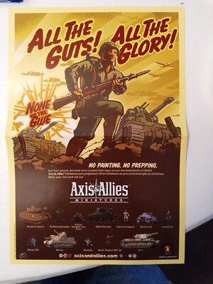 Axis & Allies Miniatures 2005 Promotional Poster with Baker-2 Map on back side