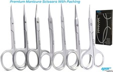 Image of Professional Finger Toe Nail Scissors CURVED ARROW Steel Manicure Cuticle NAIL