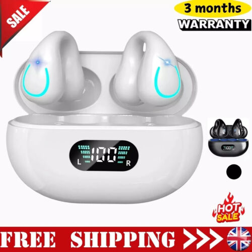 Bone Conduction Clip On Bluetooth Headset Open Ear Earbuds For iPhone & Android - Picture 17 of 20