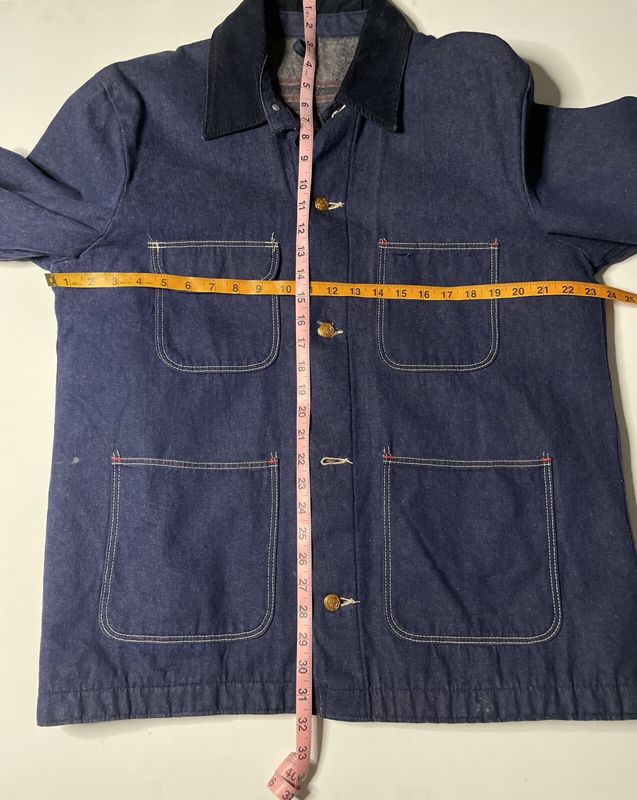 vintage Wrangler blanket lined denim chore jacket coat sanforized Blue Bell image 5