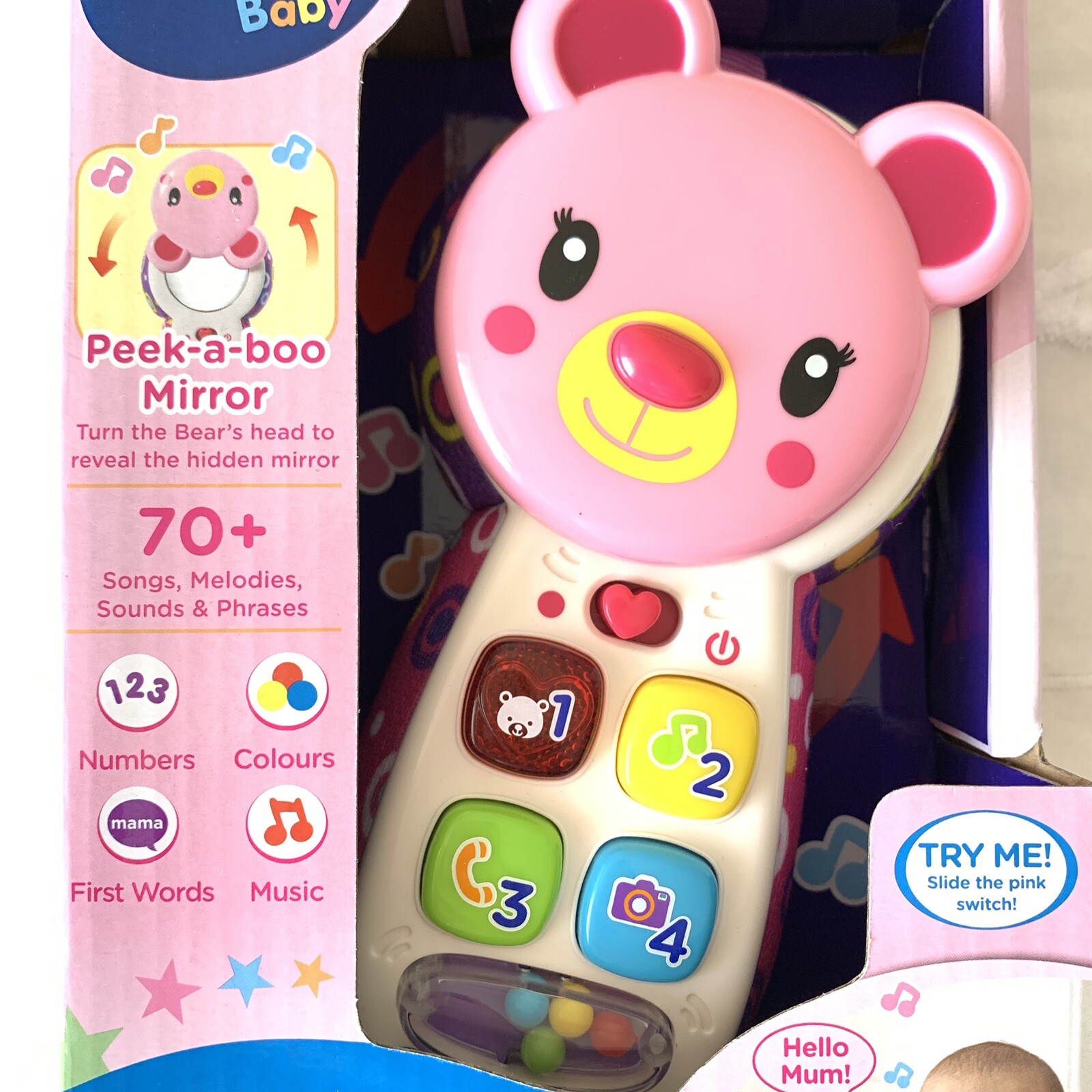 vtech peek and play phone pink