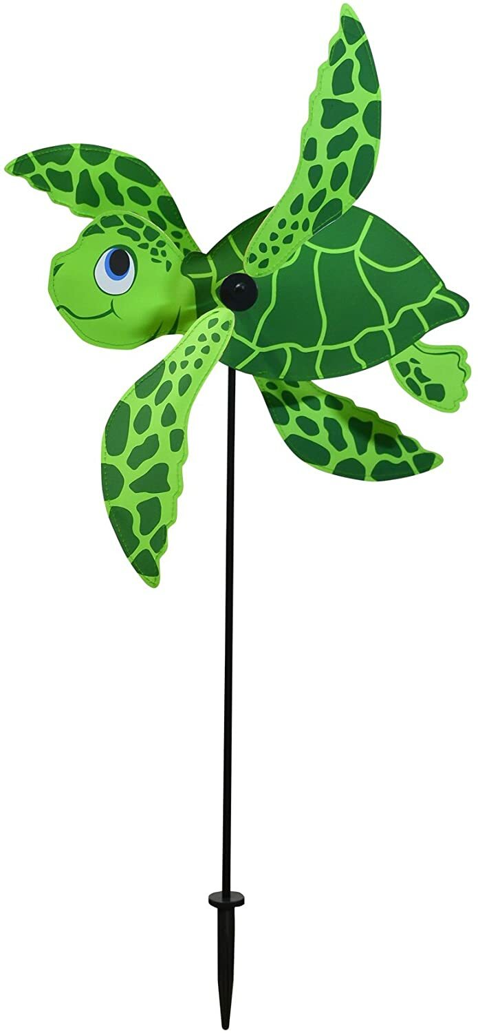 In the Breeze Baby BABY SEA TURTLE Whirligig Garden Stake Spinner