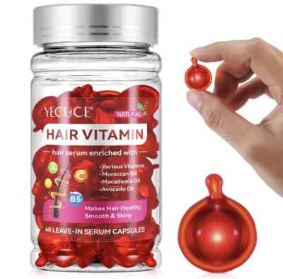 YECUCE Natural Hair Vitamin Serum Supports Healthy Hair 40 Capsules New Exp 4/27