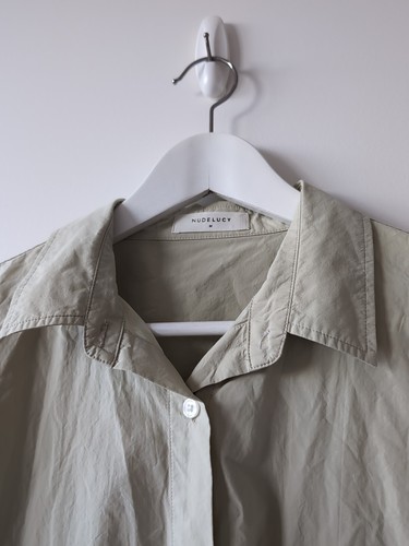 Nude Lucy Top Size M Green Long Sleeve Cotton Dress Shirt Sydney Designer - Picture 5 of 8