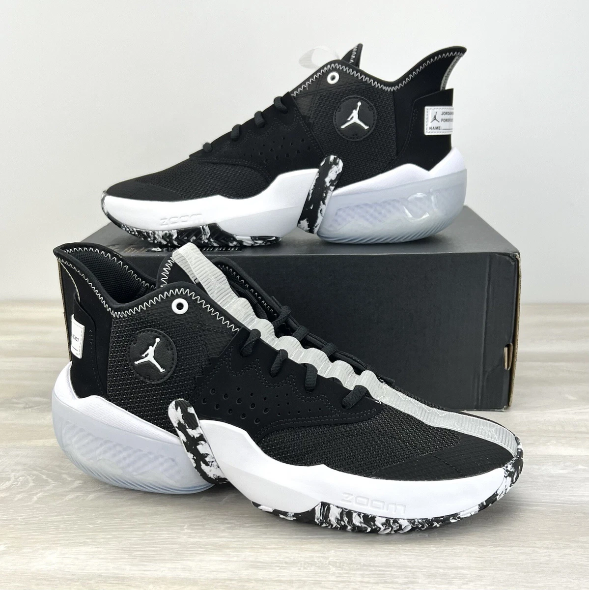Jordan React Elevation TB Basketball Shoes Black White CK6619 001 US Men Size 9