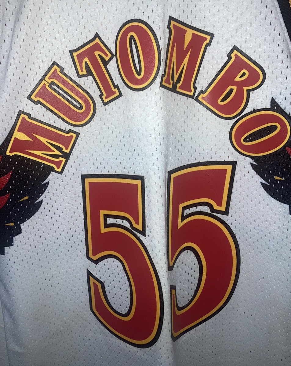 Dikembe Mutombo Atlanta Hawks HWC Throwback NBA Jersey Men L Vtg