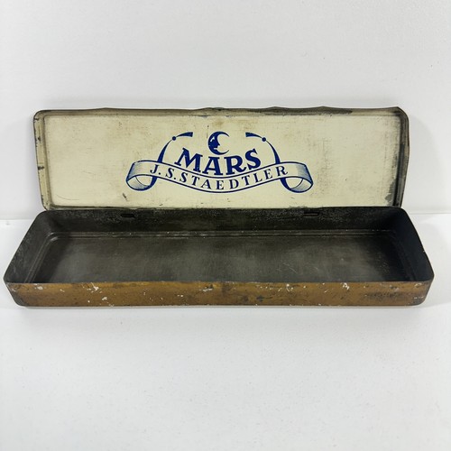 1940s Vintage J.S. Staedtler Mars Adv. Litho Tin Pencil/Pen box Germany - Picture 8 of 13