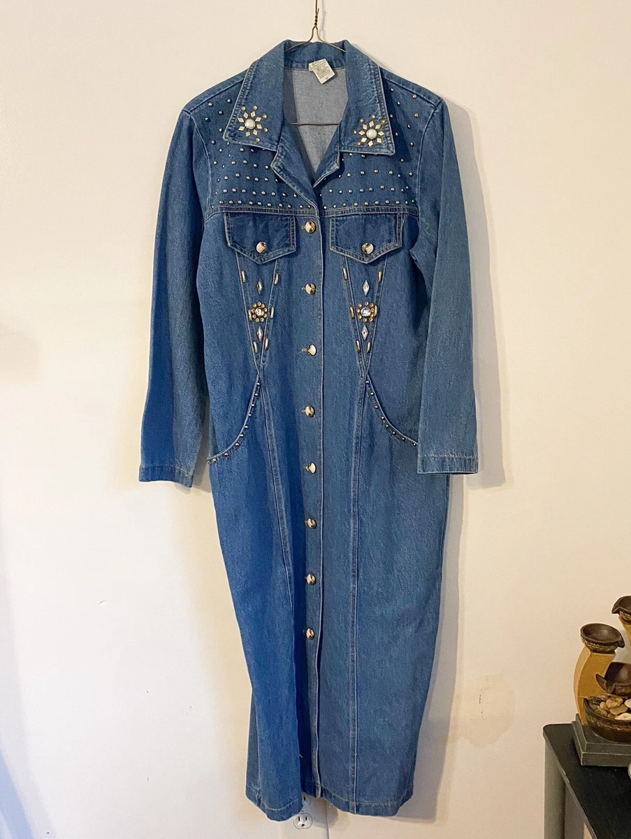 Denim bling dress top