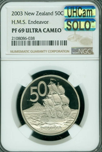 2003 NEW ZEALAND 50 CENTS NGC PF69 MAC UHCam SOLO FINEST SPOTLESS 1,496 MINTED *