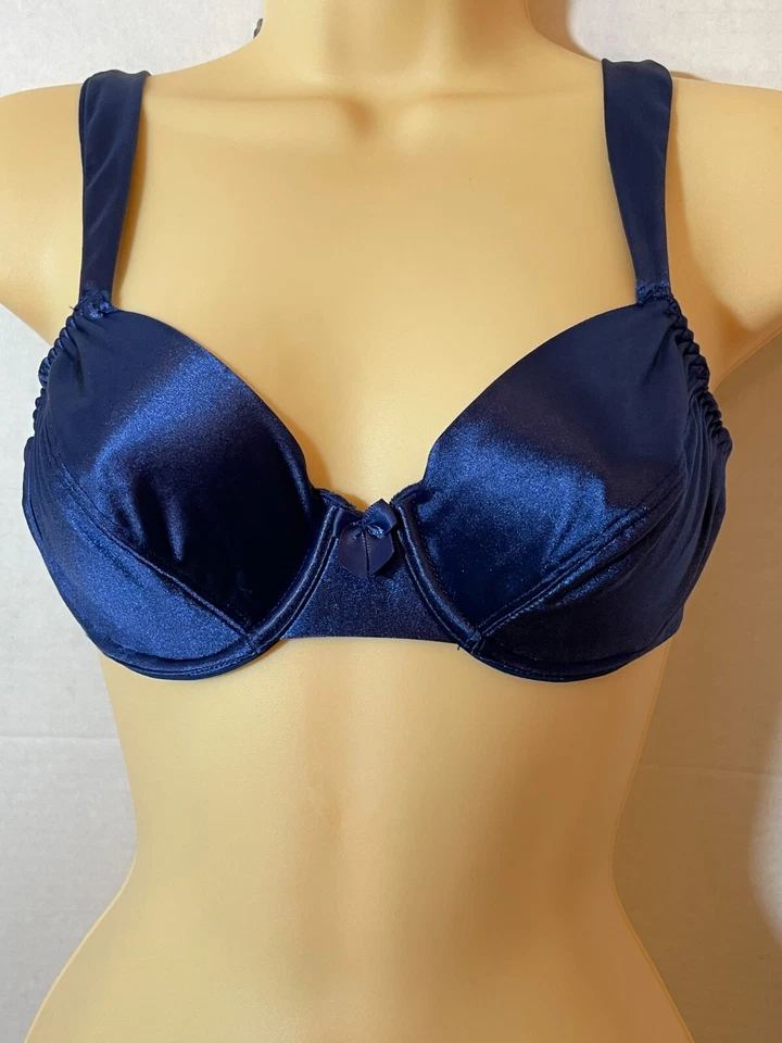 SUJETADOR SATINADO SEGUNDA PIEL DE COLECCIÓN 34B SUAVE SEDOSO azul oscuro nailon/spandex Foto 2 de 4