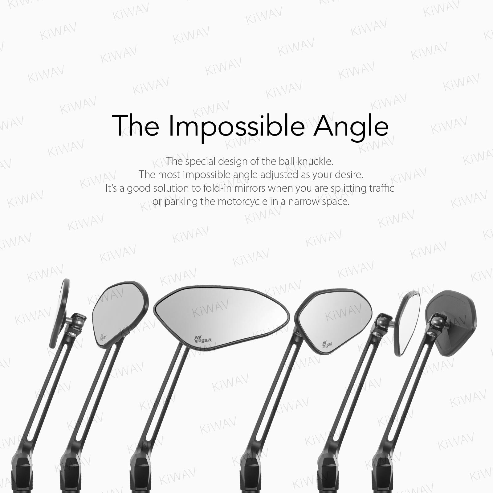 Super thin mirrors Horus black with M10 adapters for motorcycle chopper