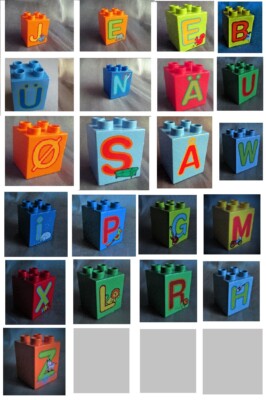 Lego Duplo Buchstaben ABC Bausteine 2x2 mit Tieren aus 6051 10915