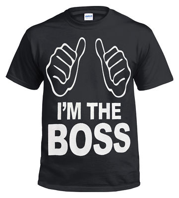 I AM THE BOSS T-SHIRT AUS BAUMWOLLE VORNE BEDRUCKT Übergröße Übergröße