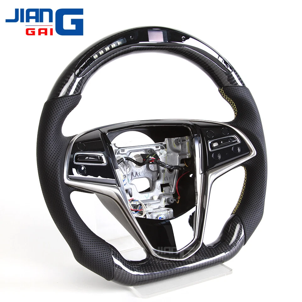 LED Carbon Fiber Spport Steering Wheel for For Cadillac ATS-L ATS-V 2013-2019 - Image 3 of 4